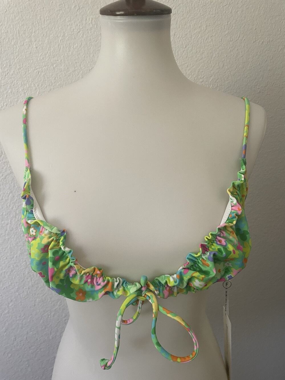 White Fox Swim Bikini Top Ruched‎ Floral Summer Beach Fairycore Coquette